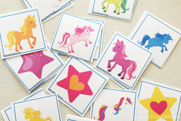 Free Unicorn Memory Match Game for Kids - UnicornsFairiesGlitter.com