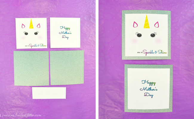 Handmade Glitter Unicorn Mother's Day Card Craft- UnicornsFairiesGlitter.com